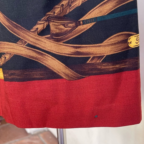RALPH LAUREN Equestrian Horse Bit Hunter Black Red Lined Wool Wrap Skirt 8 USA - Picture 14 of 14